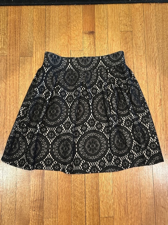 Tacera Dresses & Skirts - Black Lace Overlay A-Line Skirt Size 8